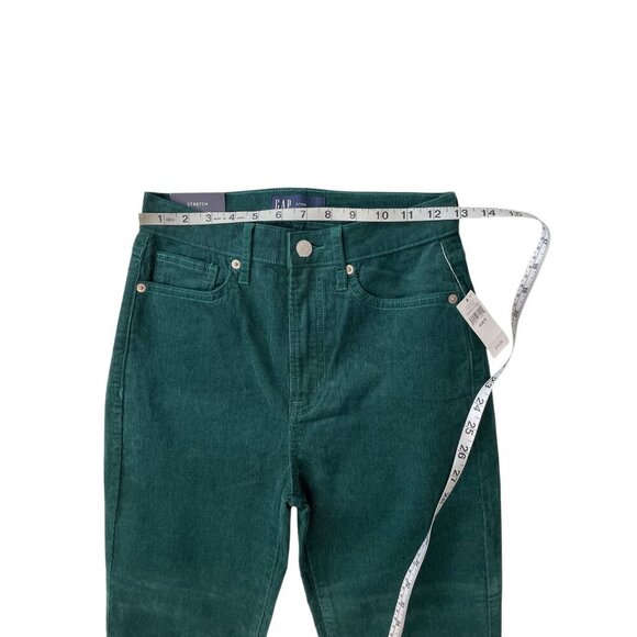 Gap Corduroy Vintage High Rise Slim Green 0/25 - Picture 9 of 11